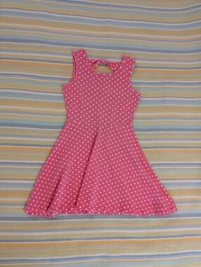 Girls Epic Threads Pink & White Polka Dot Knit Dress Size Small